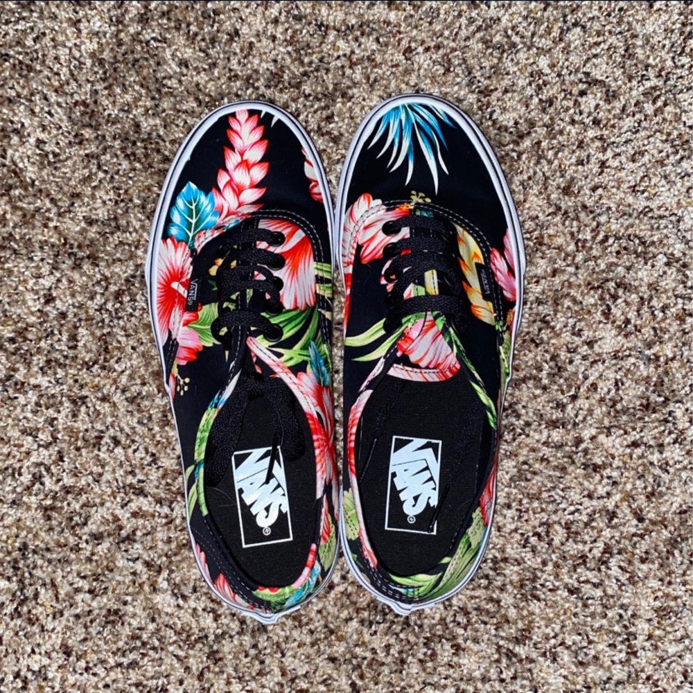 Vans multicolored floral shoes, never worn